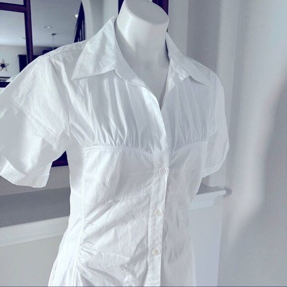 NICHOLAS Shirt Dress in White, NWT, Size 8 Medium - Picture 5 of 8